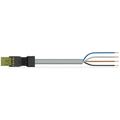 pre-assembled connecting cable; Eca; Plug/open-ended; 4-pole; Cod. B; Control cable 4 x 1.0 mm²; 2 m; 1,00 mm²; light green