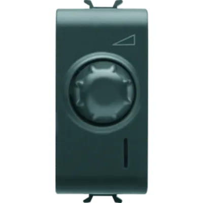 Variator WITH Intrerupator cap scara - 230V ac 50/60Hz - RESISTIVE 100-500W / INDUCTIVE 100-500VA - 1 MODULE - BLACK - CHORUS