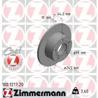 Disc frana ZIMMERMANN 100.1217.20
