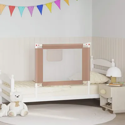 vidaXL Balustradă de protecție pat copii, gri taupe, 90x25 cm, textil