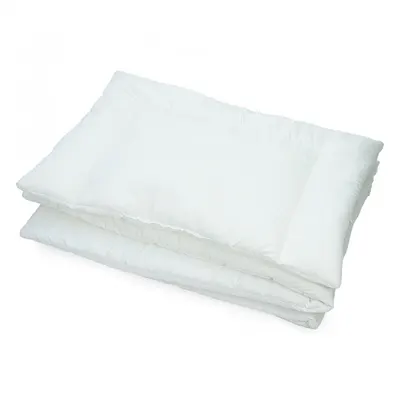 Set pilota 135x100 cm si perna 60x50 cm pentru copii Kerstin White, cu umplutura hipoalergenica