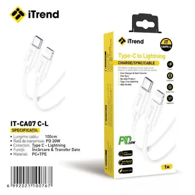 Cablu Date Incarcare Telefon Itrend Ca 07 Tip C - la Mufa Iph 1 Metru