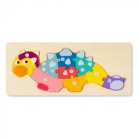 Puzzle 3D din Lemn Dinozaur, 9 Piese