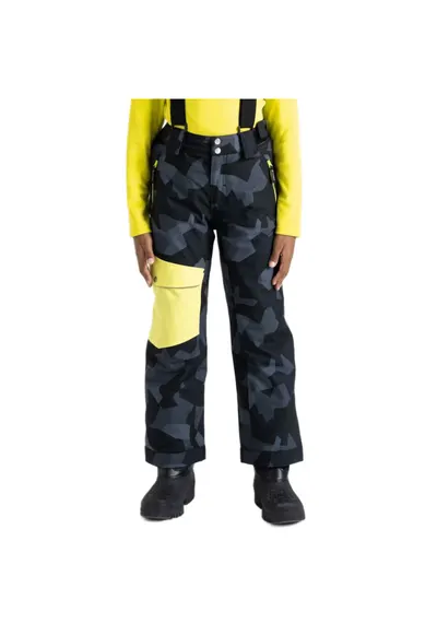 Pantaloni copii Pow - bretele - negru - poliester
