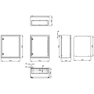 Cofret metal o usa IP65 600x500x260 mm