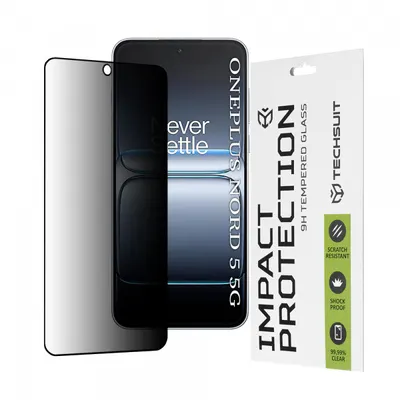 Folie de protectie Ecran Privacy Techsuit pentru OnePlus Nord 5, Sticla Securizata, Full Glue, 111D