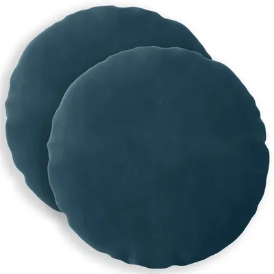 vidaXL Husă pentru pernă 2 pcs HEERLEN albastru Ø 60 cm Catifea