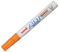 Marker permanent Uniball pe baza de ulei – Oranj