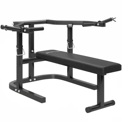 SPORTNOW Bancă pentru Ridicat Greutăți Reglabilă pe Înălțime, Bancă Plată Multifuncțională, 150x150x60-85 cm, Negru | Aosom Romania