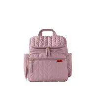 Rucsac pentru mamici, Skip Hop Compartimentat, Matlasat, Cu multiple buzunare, Include 2 gentute mai mici pentru depozitare si salteluta de infasat, 41x20x36 cm, Roz