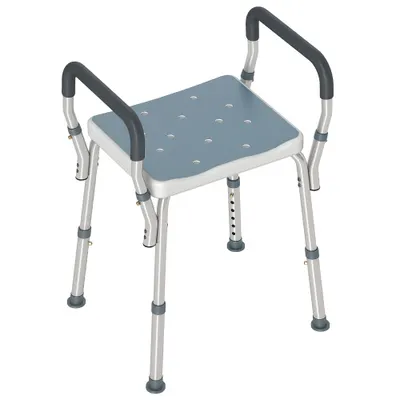 HOMCOM Scaun Reglabil de Duș cu Mânere, Multicolor | Aosom Romania