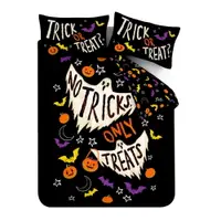 Lenjerie de pat neagră pentru pat dublu 200x200 cm Halloween Trick or Treat – Catherine Lansfield