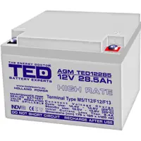 Acumulator stationar 12V 28,5Ah High Rate M5 AGM VRLA TED Electric TED12285 Deep Cycle
