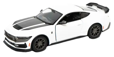 Mașinuță metalică Kinsmart - 2024 Ford Mustang Dark Horse, 1:38, albă