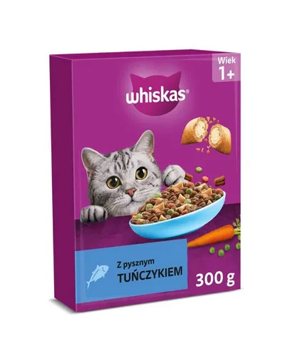 Hrană uscată pisici adulte cu ton WHISKAS 300 g crochete crocante cu interior moale