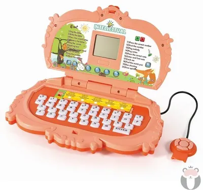 Laptop educațional pentru copii cu mouse Raya Toys - English Learner, 20 jocuri și activități, portocaliu
