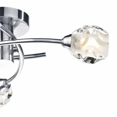 Lampa tavan Seattle 3 Light Flush Satin Chrome Glass