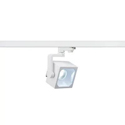 Iluminat decorativ pe sina, Melodii CUBE EURO, pata alba pentru 240V track 3 faze, LED, 4000K, alb, 90 °, incl. adaptor 3 faze