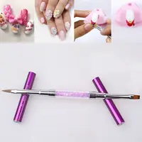 Pensula Unghii - cu Doua Capete pentru Acryl si Gel Mov