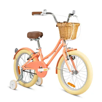 Bicicleta cu roti ajutatoare si cos, Rizz Jr, 20 inch, Peach