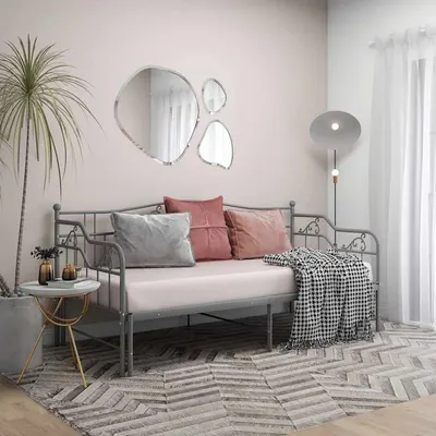 vidaXL Cadru pat canapea extensibilă, gri, 90x200 cm, metal