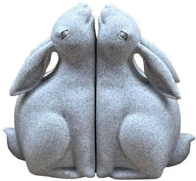 Suport de cărți decorativ Maison - Bun Bun, iepurași, 2 piese, bej
