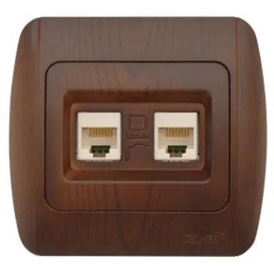 Zirve Priza UTP 2xRJ45 Cat6E ST Nuc Inchis