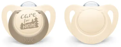 NUK for Nature Suzete din silicon - Cremă, 6-18 luni, 2 bucăți
