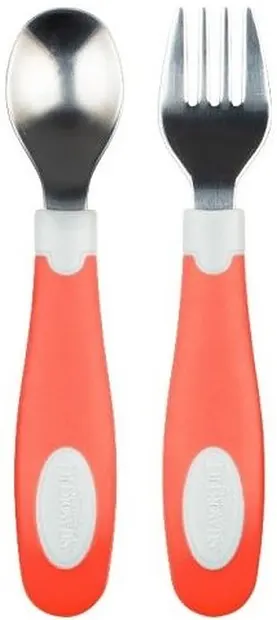 Set furculiță și lingură Dr. Brown's - Coral