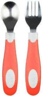 Set furculiță și lingură Dr. Brown's - Coral