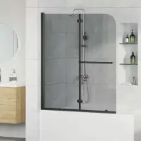 vidaXL Încărcare duș Negru 120 x 140 cm Sticlă ESG și aluminiu