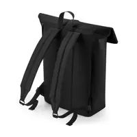 Sac à dos avec rabat roll-top en polyuréthane mat - Black - One Size
