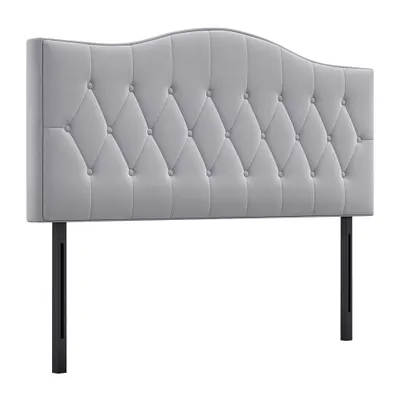 HOMCOM Cap de pat pentru pat, tapitat, cap tapitat pentru pat, culoare gri, placaj de pappel, material textil din catifea, 185 x 8 x 134 cm | Aosom Romania
