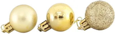 Jucării de brad Eurolamp - Bile, 24 buc, 3 cm, auriu
