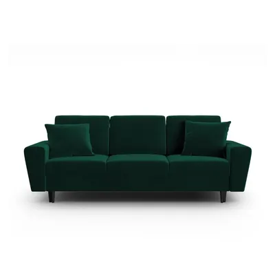 Canapea verde extensibilă, cu spațiu de depozitare cu tapițerie din catifea 235 cm Kyoto – Cosmopolitan Design