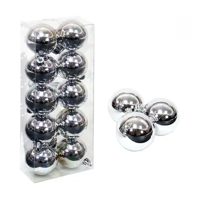 Set 10 globuri argintii de Crăciun Navidad Casa Selección, ø 5 cm