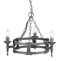 Corp de iluminat suspendat, lustra Saxon 3 Light Chandelier – Black/Silver