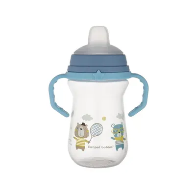 Canita cu duza moale din silicon Canpol Bonjour Paris 250 ml Albastru