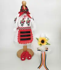 Set Botez Traditional a, Costum Traditional Muna 17 - 2 piese costumas si lumanare