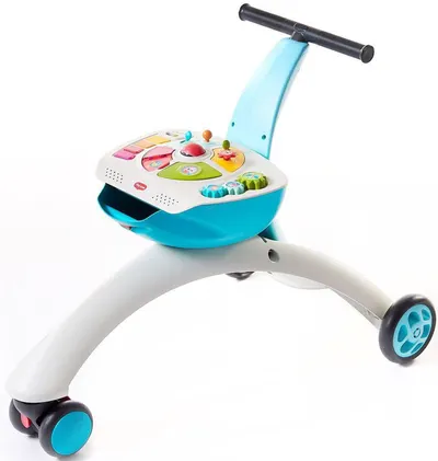 Jucărie cu motor activ 5 în 1 Tiny Love - Walk Behind & Ride-on, albastru