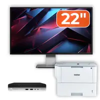 Pachet Calculator Second Hand HP ProDesk 400 G4 Mini PC, Intel Core i5-8500T 2.10 - 3.50GHz, 8GB DDR4, 256GB SSD + Monitor 22" & Imprimanta Brother HL-L6300DW