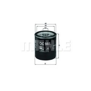 Filtru ulei MAHLE ORIGINAL OC 981
