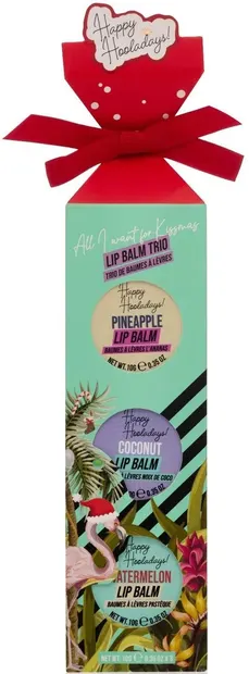 Dirty Works Set de cadou cu balsamuri de buze Happy Hooladays, 3 bucăți