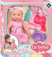 Păpușă care face pipi Loko Toys - Cu o oală și o haină, 40 cm