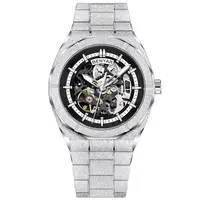 Ceas bărbătesc BENYAR BY-5212M, mecanic automat, skeleton, oțel inoxidabil, geam mineral întărit, rezistent la apă