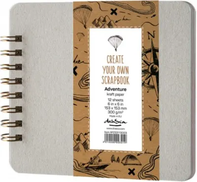 Scrapbook cu spirala Drasca Adventure - Craft, 12 file, 15.3х15.3 cm