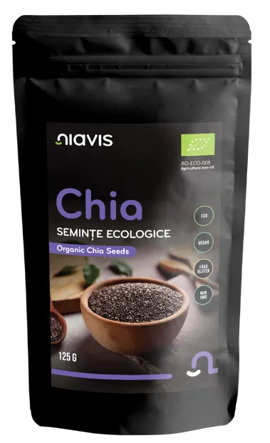 Seminte de chia ecologice, 125g, Niavis