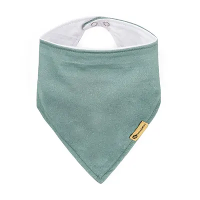 Set bavete bandana PetiteMars Luke BejVerde, 2 bucati, bumbac natural, reglabila cu capse, 3 luni+