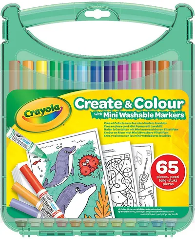 Set mini markere Crayola Pip-Squeaks - În valiză, 65 piese