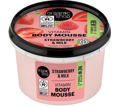 Organic Shop Spumă de corp Strawberry & Milk, 250 ml